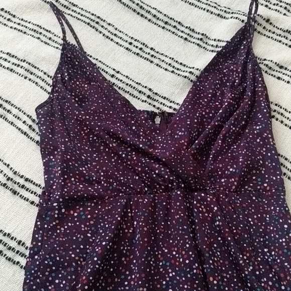 Plum and Multi-Color Dot Strappy Dress - Picture 2 of 8